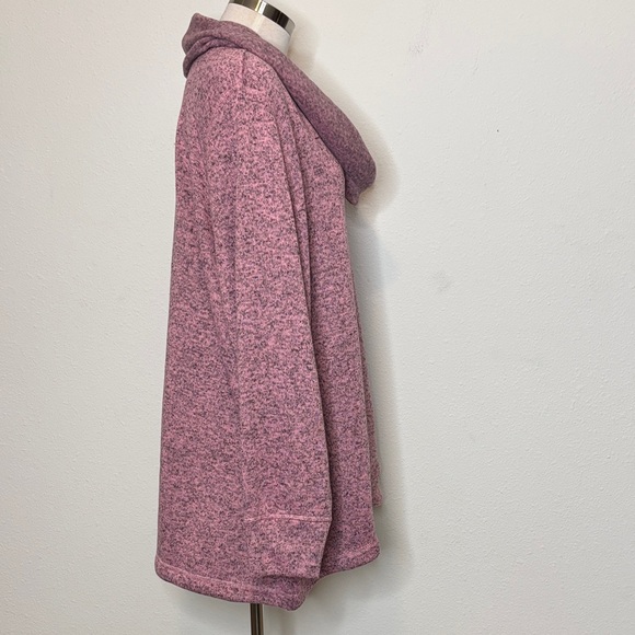 Ideology size 3X Heathered Sea Pink Cowl Neck Sweater - Picture 7 of 9